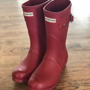 Red hunter boots
